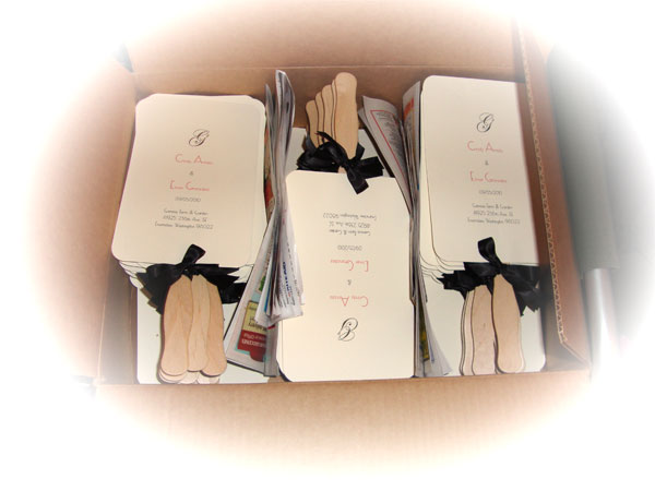 I finished these 75 paddle fan programs for Cindy's wedding that happened